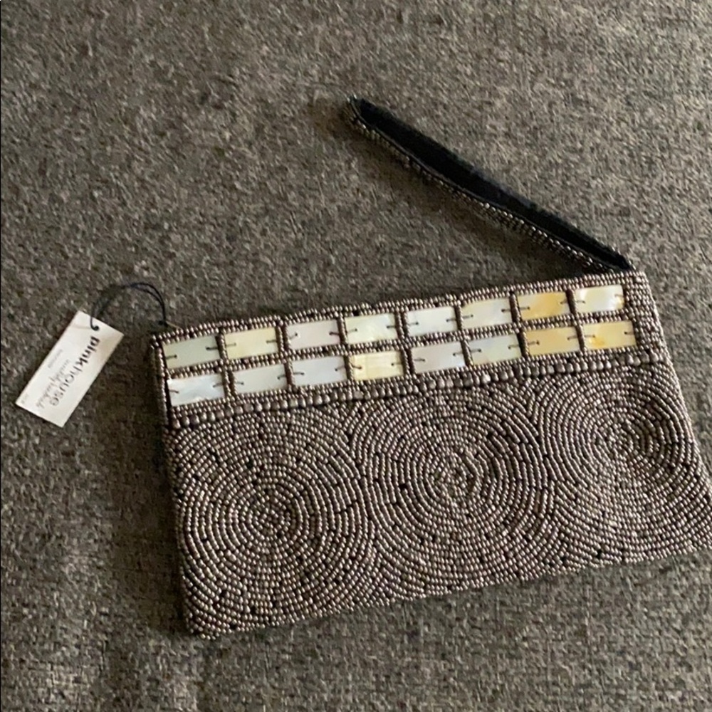Beaded with shell accent wristlet